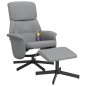vidaXL Sillón reclinable de masaje con reposapiés tela gris claro vidaXL Sillón reclinable de masaje con reposapiés tela gris claro