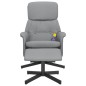 vidaXL Sillón reclinable de masaje con reposapiés tela gris claro vidaXL Sillón reclinable de masaje con reposapiés tela gris claro