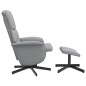 vidaXL Sillón reclinable de masaje con reposapiés tela gris claro vidaXL Sillón reclinable de masaje con reposapiés tela gris claro