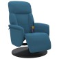 vidaXL Sillón reclinable de masaje con reposapiés terciopelo azul vidaXL Sillón reclinable de masaje con reposapiés terciopelo azul