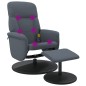 vidaXL Sillón reclinable masaje con reposapiés terciopelo gris oscuro vidaXL Sillón reclinable masaje con reposapiés terciopelo gris oscuro