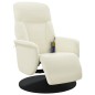 vidaXL Sillón reclinable masaje con reposapiés terciopelo color crema vidaXL Sillón reclinable masaje con reposapiés terciopelo color crema