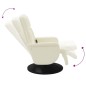 vidaXL Sillón reclinable masaje con reposapiés terciopelo color crema vidaXL Sillón reclinable masaje con reposapiés terciopelo color crema