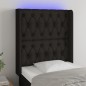 vidaXL Cabecero con LED de tela negro 83x16x118/128 cm vidaXL Cabecero con LED de tela negro 83x16x118/128 cm