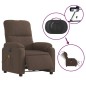 vidaXL Sillón reclinable de masaje eléctrico tela de microfibra marrón vidaXL Sillón reclinable de masaje eléctrico tela de microfibra marrón