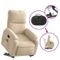 vidaXL Sillón reclinable de masaje elevable tela de microfibra crema vidaXL Sillón reclinable de masaje elevable tela de microfibra crema