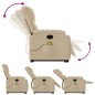 vidaXL Sillón reclinable de masaje elevable tela de microfibra crema vidaXL Sillón reclinable de masaje elevable tela de microfibra crema