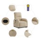 vidaXL Sillón reclinable de masaje elevable tela de microfibra crema vidaXL Sillón reclinable de masaje elevable tela de microfibra crema