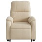 vidaXL Sillón reclinable de masaje elevable tela de microfibra crema vidaXL Sillón reclinable de masaje elevable tela de microfibra crema