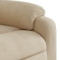 vidaXL Sillón reclinable de masaje elevable tela de microfibra crema vidaXL Sillón reclinable de masaje elevable tela de microfibra crema