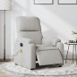 vidaXL Sillón reclinable masaje eléctrico tela microfibra gris claro vidaXL Sillón reclinable masaje eléctrico tela microfibra gris claro
