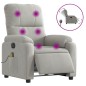 vidaXL Sillón reclinable masaje eléctrico tela microfibra gris claro vidaXL Sillón reclinable masaje eléctrico tela microfibra gris claro