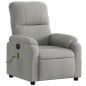 vidaXL Sillón reclinable masaje eléctrico tela microfibra gris claro vidaXL Sillón reclinable masaje eléctrico tela microfibra gris claro