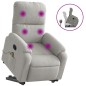 vidaXL Sillón reclinable de masaje elevable tela microfibra gris claro vidaXL Sillón reclinable de masaje elevable tela microfibra gris claro