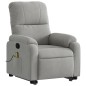 vidaXL Sillón reclinable de masaje elevable tela microfibra gris claro vidaXL Sillón reclinable de masaje elevable tela microfibra gris claro