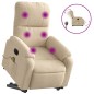 vidaXL Sillón masaje eléctrico reclinable elevable tela crema vidaXL Sillón masaje eléctrico reclinable elevable tela crema