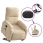 vidaXL Sillón masaje eléctrico reclinable elevable tela crema vidaXL Sillón masaje eléctrico reclinable elevable tela crema