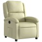 vidaXL Sillón reclinable de cuero auténtico crema vidaXL Sillón reclinable de cuero auténtico crema