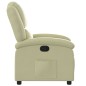 vidaXL Sillón reclinable de cuero auténtico crema vidaXL Sillón reclinable de cuero auténtico crema