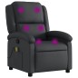 vidaXL Sillón reclinable de masaje cuero auténtico negro vidaXL Sillón reclinable de masaje cuero auténtico negro