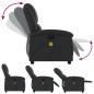 vidaXL Sillón reclinable de masaje cuero auténtico negro vidaXL Sillón reclinable de masaje cuero auténtico negro