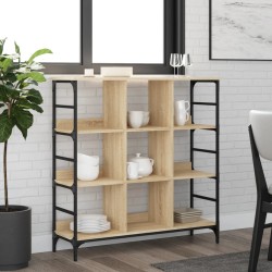 vidaXL Aparador de madera de ingeniería roble Sonoma 102x32x103,5 cm