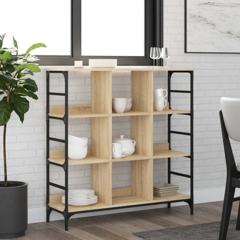 vidaXL Aparador de madera de ingeniería roble Sonoma 102x32x103,5 cm