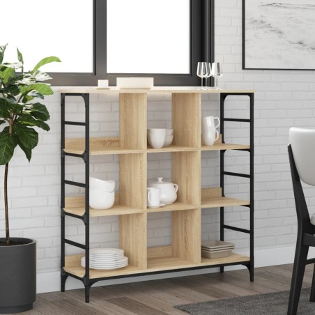 vidaXL Aparador de madera de ingeniería roble Sonoma 102x32x103,5 cm
