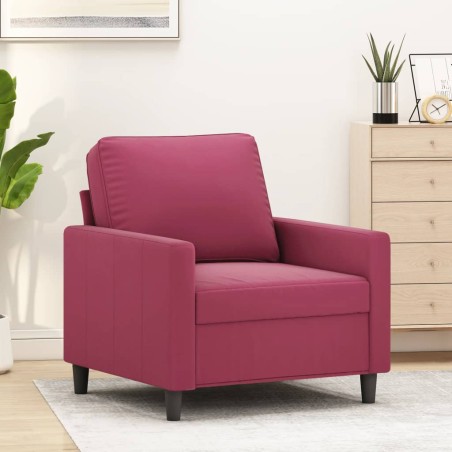 vidaXL Sillón de terciopelo rojo tinto 60 cm