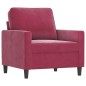 vidaXL Sillón de terciopelo rojo tinto 60 cm vidaXL Sillón de terciopelo rojo tinto 60 cm