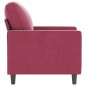 vidaXL Sillón de terciopelo rojo tinto 60 cm vidaXL Sillón de terciopelo rojo tinto 60 cm