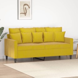 vidaXL Sofá de 2 plazas terciopelo amarillo 140 cm