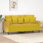 vidaXL Sofá de 2 plazas terciopelo amarillo 140 cm vidaXL Sofá de 2 plazas terciopelo amarillo 140 cm