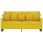 vidaXL Sofá de 2 plazas terciopelo amarillo 140 cm vidaXL Sofá de 2 plazas terciopelo amarillo 140 cm
