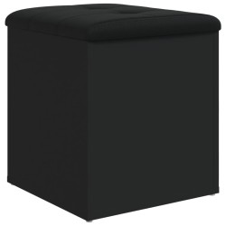 vidaXL Banco con almacenaje madera de ingeniería negro 42x42x45 cm