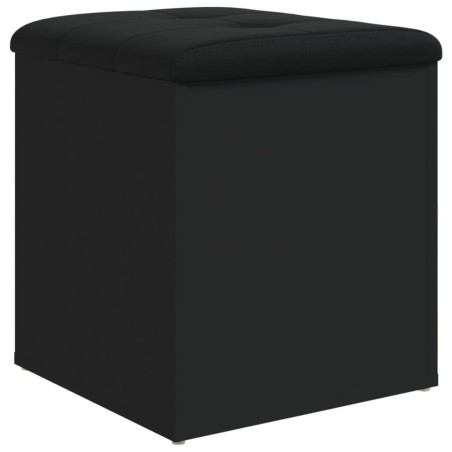 vidaXL Banco con almacenaje madera de ingeniería negro 42x42x45 cm