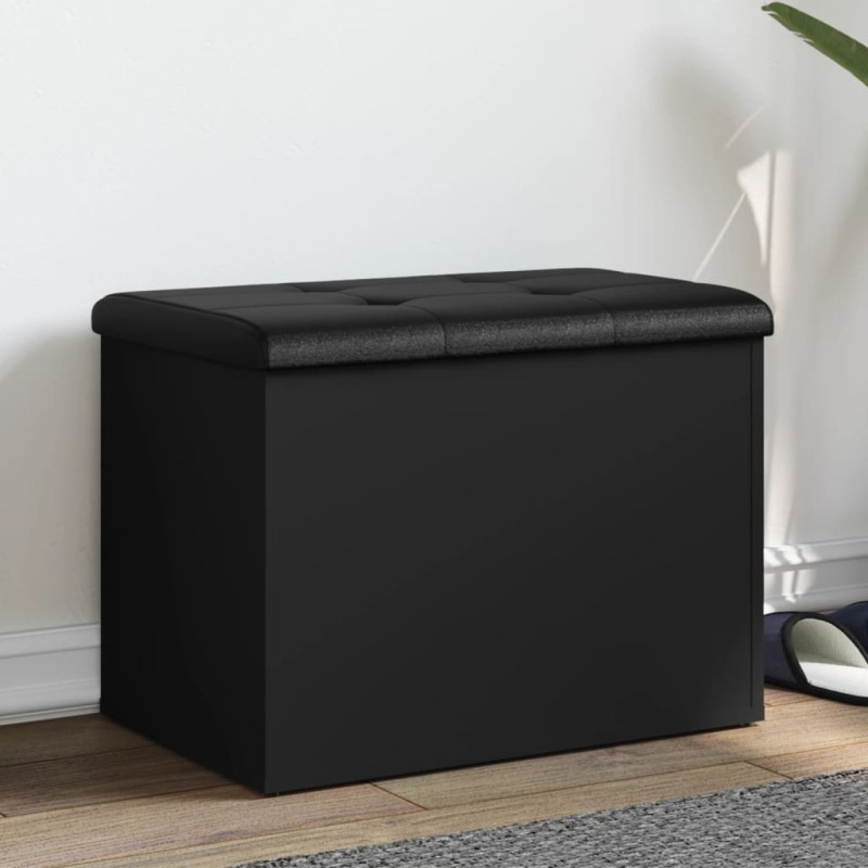 vidaXL Banco con almacenaje madera de ingeniería negro 62x42x45 cm vidaXL Banco con almacenaje madera de ingeniería negro 62x42x45 cm
