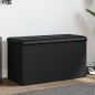 vidaXL Banco con almacenaje madera de ingeniería negro 82x42x45 cm vidaXL Banco con almacenaje madera de ingeniería negro 82x42x45 cm