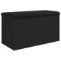 vidaXL Banco con almacenaje madera de ingeniería negro 82x42x45 cm vidaXL Banco con almacenaje madera de ingeniería negro 82x42x45 cm