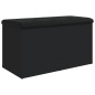 vidaXL Banco con almacenaje madera de ingeniería negro 82x42x45 cm vidaXL Banco con almacenaje madera de ingeniería negro 82x42x45 cm