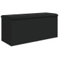 vidaXL Banco con almacenaje madera de ingeniería negro 102x42x45 cm vidaXL Banco con almacenaje madera de ingeniería negro 102x42x45 cm