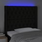 vidaXL Cabecero con LED de tela negro 103x16x118/128 cm vidaXL Cabecero con LED de tela negro 103x16x118/128 cm