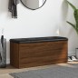 vidaXL Banco con almacenaje madera ingeniería roble marrón 102x42x45cm vidaXL Banco con almacenaje madera ingeniería roble marrón 102x42x45cm