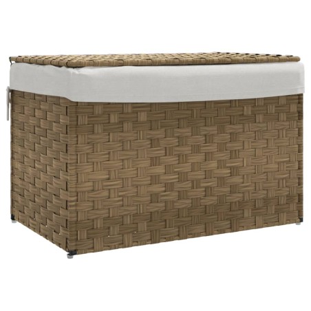 vidaXL Cesto para la ropa sucia con tapa ratán sintético 55,5x35x34 cm