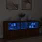vidaXL Aparador con luces LED roble marrón 162x37x67 cm vidaXL Aparador con luces LED roble marrón 162x37x67 cm