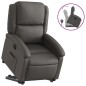 vidaXL Sillón reclinable elevable cuero auténtico gris vidaXL Sillón reclinable elevable cuero auténtico gris