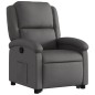 vidaXL Sillón reclinable elevable cuero auténtico gris vidaXL Sillón reclinable elevable cuero auténtico gris