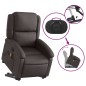 vidaXL Sillón reclinable masaje elevable cuero auténtico marrón oscuro vidaXL Sillón reclinable masaje elevable cuero auténtico marrón oscuro