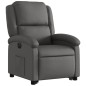 vidaXL Sillón reclinable eléctrico elevable cuero auténtico gris vidaXL Sillón reclinable eléctrico elevable cuero auténtico gris