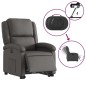vidaXL Sillón reclinable eléctrico elevable cuero auténtico gris vidaXL Sillón reclinable eléctrico elevable cuero auténtico gris